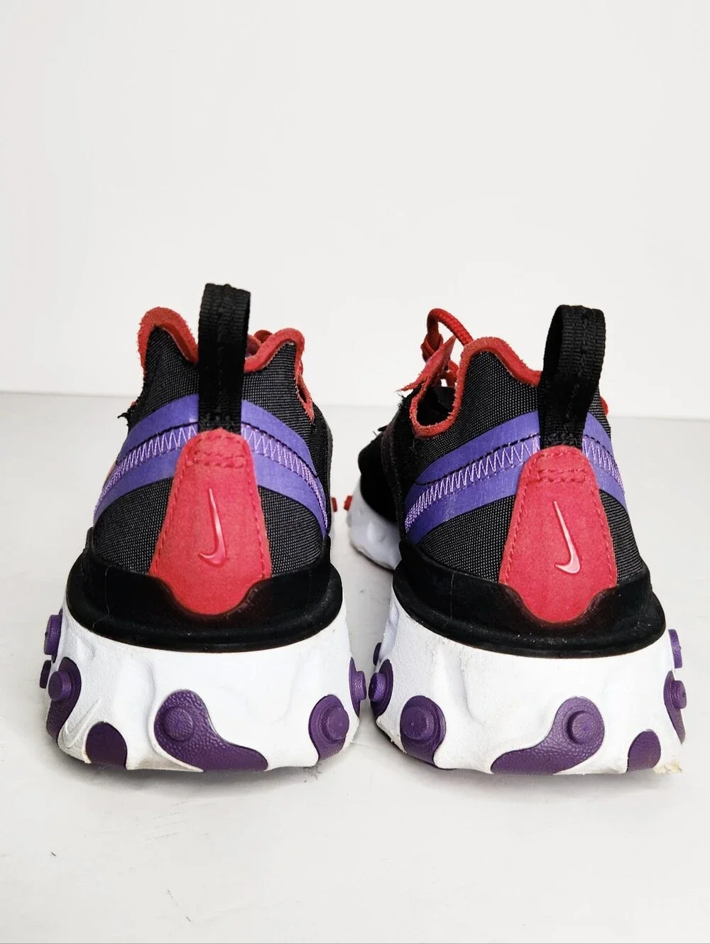 Nike React Element 55 Black University Red CQ9903-001 Women's Sneaker Size 8